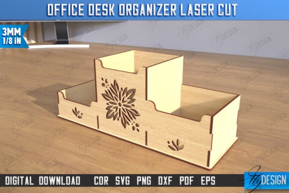 Download Desktop Office Organizer Laser Cut | CNC - Premium Resources